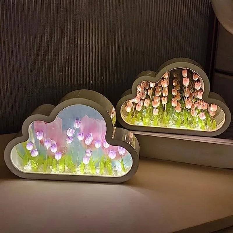 LongBliss DIY Mirror Cloud Tulip Light