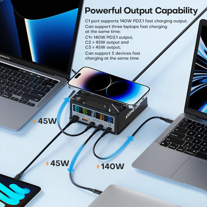 LONGBLISS 260W PD3.1 & QC3 CHARGING HUB