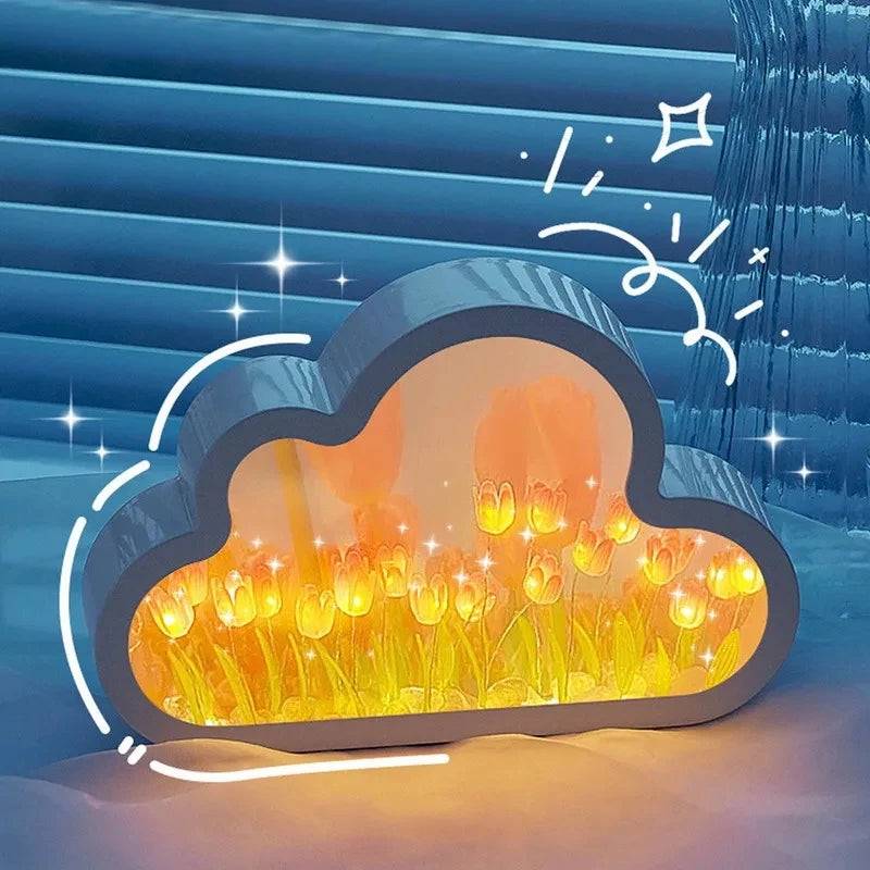 LongBliss DIY Mirror Cloud Tulip Light