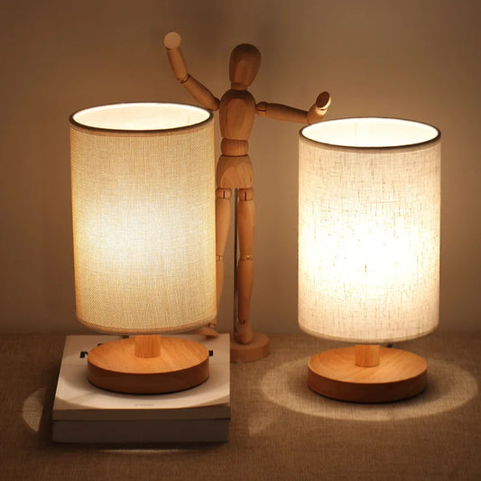 The LongBliss Glow: Wood Table Lamp & Night Light (USB)