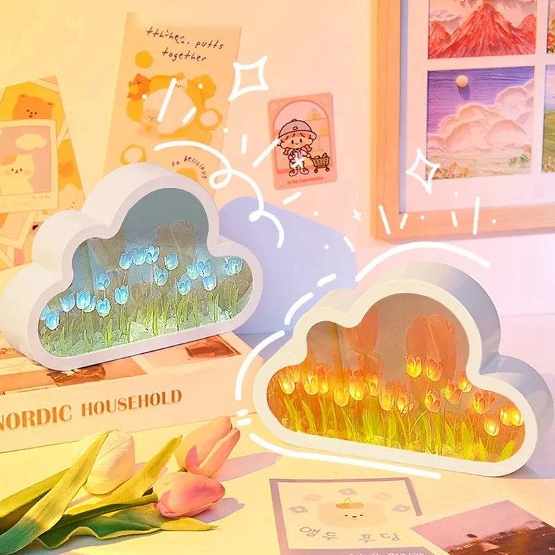 LongBliss DIY Mirror Cloud Tulip Light